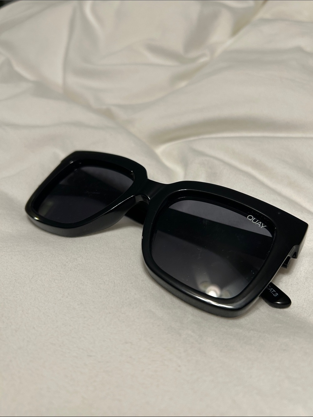 Quay Oversized Square Sunglasses in Black
